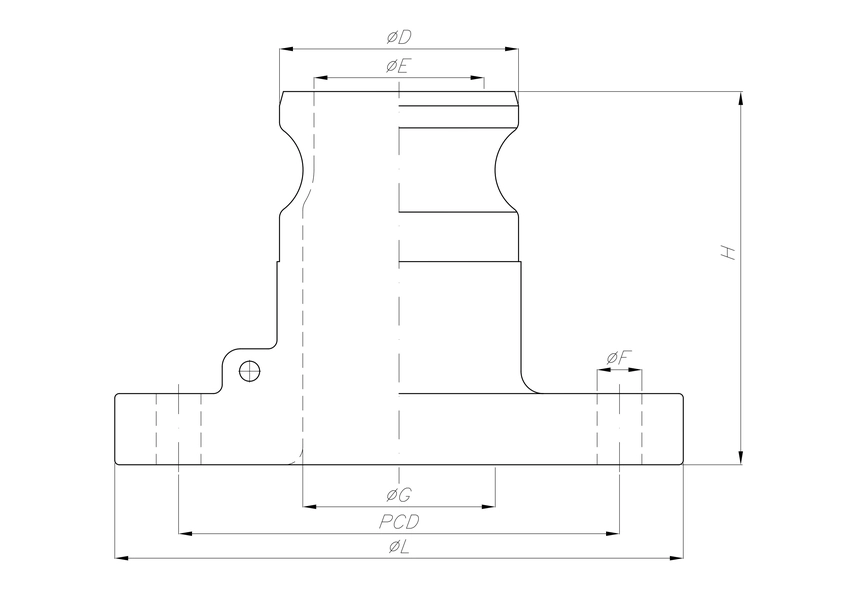 Adaptor with Fixed Flange with TABLE